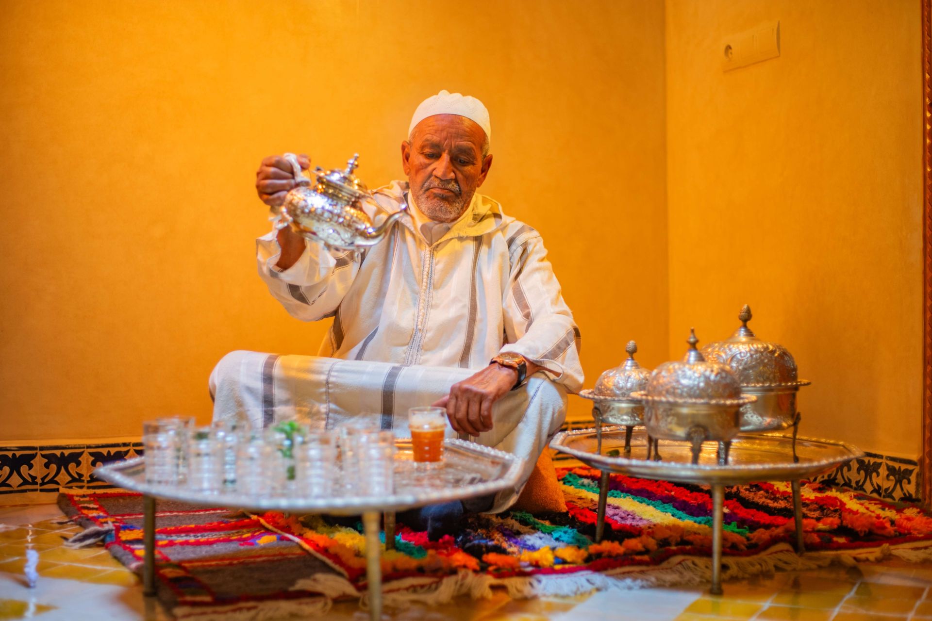 Traditional Berber tea ceremony